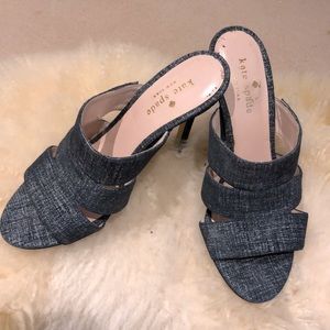 Kate Spade blue heels. Size 6.5.W. Brand new